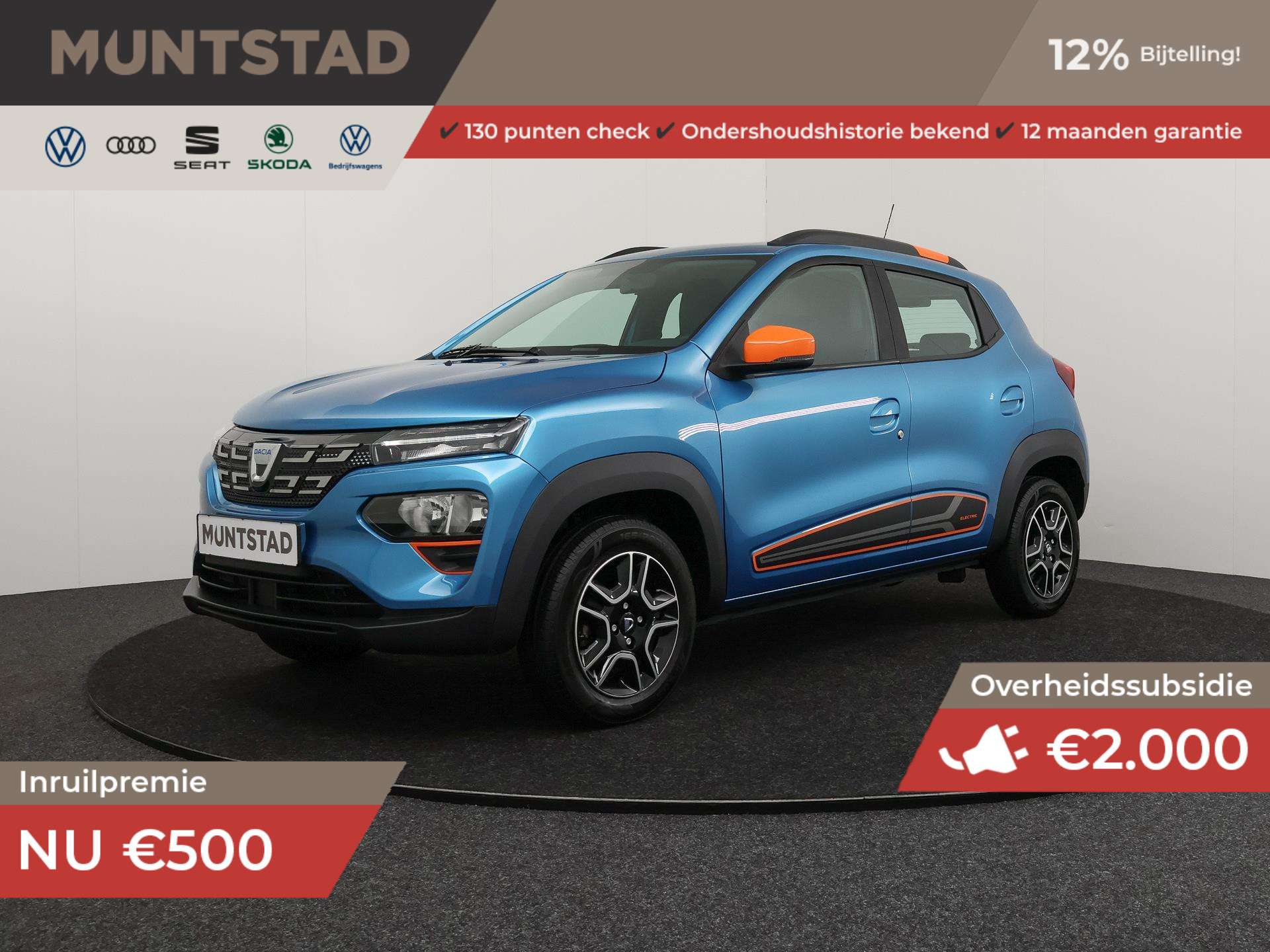 Dacia Spring Compact in Blue used in NIEUWEGEIN for € 1,740,000.-